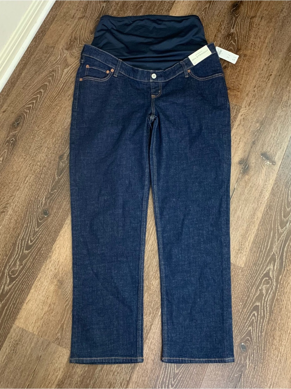 Abercrombie & Fitch Womens blue 90s straight maternity jeans 31 NWT